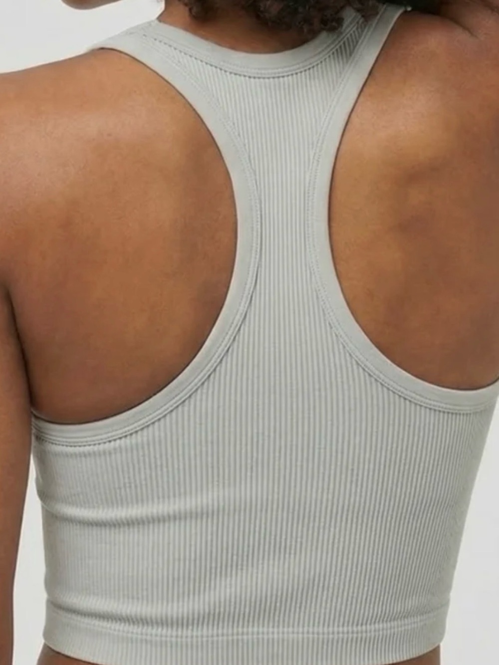 White Ribbed CoreFit Racerback Sports Bra size Large - Picture 2 of 8